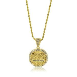 Gold Plated Last Supper Crystal Studded Rope Chain